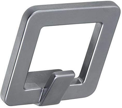 Gedotec Design Garderobenhaken eckig Kleiderhaken Chrom silber matt - Kronos | Mantelhaken Metall massiv | Haken unsichtbar verschraubt | 1 Stück - Moderner Wand-Garderobe einzeln mit Schrauben