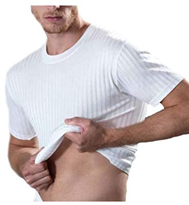 GICIPI Maglia Intima Uomo Girocollo Mezza Manica 281 Filo di Scozia, Bianco, 7
