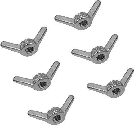 POFET 6 dadi angolari in acciaio inox M10 304, vite a mano, dado a farfalla, accessori per catena a fune metallica