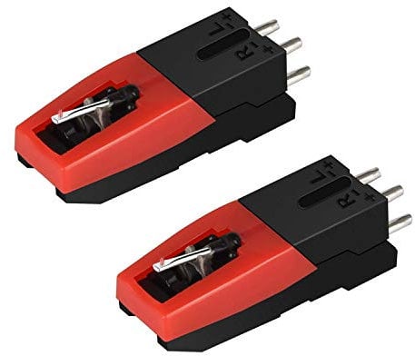 Cartuchos de Vinilo,2 Piezas Aguja Tocadiscos con Cerámica Aguja Fonocaptor para Discos de Vinilo, Reproductores de Discos Crosley, LP y Ion