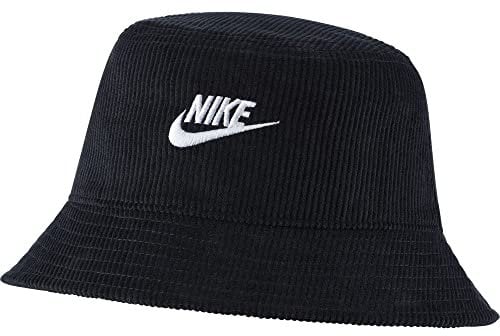Nike DC3965 U NSW Bucket Futura Corduroy Hat Unisex-Adult Black/White S/M