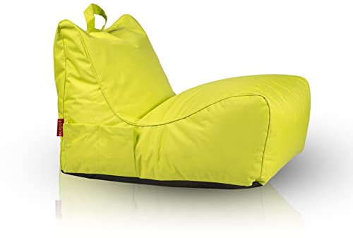 Ecopuf - Pouf Sessel Outdoor Chaise Longue - Sitzsack mit Staufach und Griff - Robuster Stoffsack - Entspannungssessel - Wohnungseinrichtung - Grün Nc1