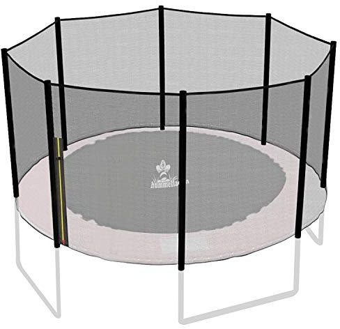 Hummelladen Trampolin Außen-Sicherheitsnetz für Ø 427 cm 8-Stangen-Trampoline - OHNE STANGEN - mit Reißverschlußöffnung am Pfosten - schwarz - Ersatzteil