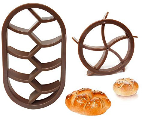 Honbay Lot de 2 emporte-pièces ronds et ovales en plastique pour pâtisserie