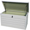 DKIEI 360L Metal Garden Storage Box Waterproof Outdoor Storage Container Furniture Deck Box Outdoor Storage Bench with Lockable Lid for Patio Cushions Tools and Pool Toys White