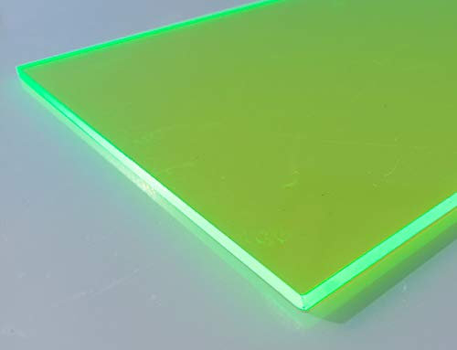 Platte Acrylglas GS, 1000 x 500 x 5 mm, Fluoreszierend grün Zuschnitt alt-intech®