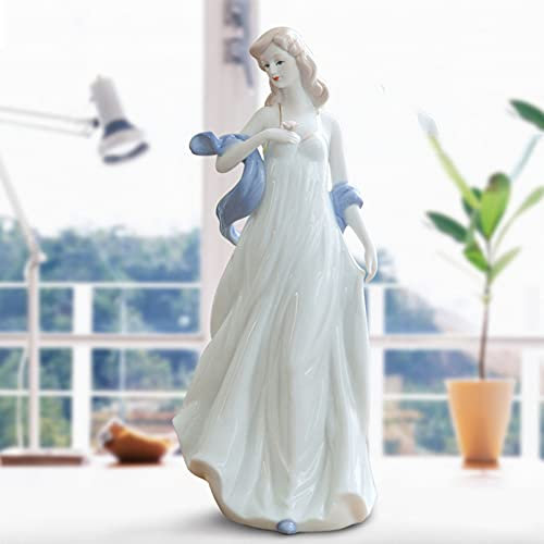 Cutfouwe Keramik Göttin Moderne Figur Skulptur Mädchen Porzellan Statue Deko Frauen Figuren Ornament Für Wohnzimmer Tischdeko Büro Schreibtisch Handwerk Sammelfigur Deko,7