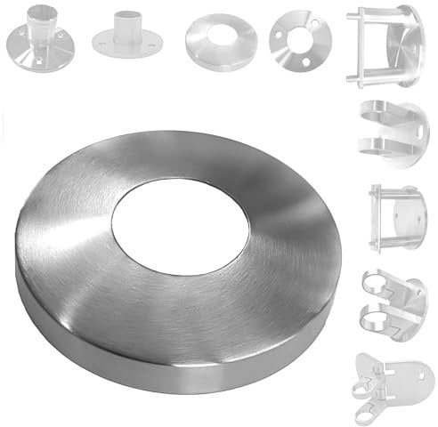 BASIT Edelstahl Geländer Pfosten Abdeckrosette für V2A Geländer Pfosten I Abdeckplatte für Rundrohr Edelstahlrohr Ø42,4mm Rundrohr I AP40R