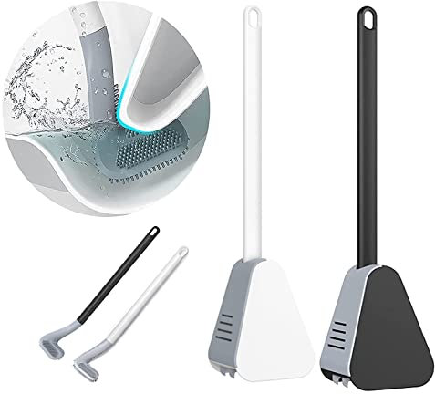 WC-Reinigungsbürste, (Weiß/Schwarz 2-teiliges Set) Golf WC-Bürstenhalter-Set, WC-Bürste 360° Tiefenreinigung,selbstöffnende und schließende, wasserfeste Basis, rutschfeste WC-Bürste, schnell trocknend