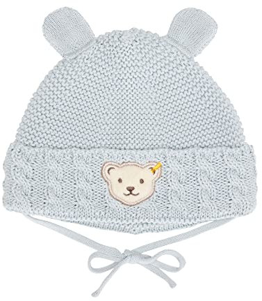 Steiff Unisex Baby Basic Bommel Beanie-Mütze, Celestial Blue, 47