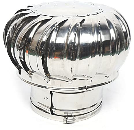 Schornsteinaufsatz Lüftungsaufsatz Edelstahl Drehbarer Kugelaufsatz 160 mm Turbo Kaminaufsatz für Industrieanlagen, Bauernhöfe, Wohnzimmerkamine