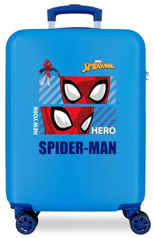 Marvel Spiderman Hero Kabinentrolley, Blau, 38 x 55 x 20 cm, starrer ABS-Kombinationsverschluss, 34 l, 2 kg, 4 Räder, Handgepäck