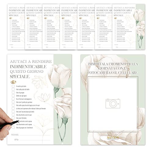 Gioco Matrimonio Idee Originali - Gadget Gioco Fotografico Matrimonio per Invitati Originale - Regali Giochi Divertenti per Invitati dagli Sposi - Idea Regalo Testimoni e Damigelle d'Onore