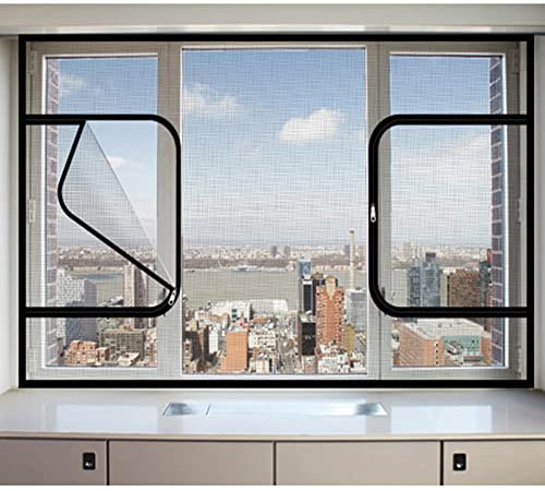 RUIBEI Custom Cats Window Protection Net, Custom Size Window Screen Bug Mosquito Mesh Easy Installation Fly Insect, Removable Washable Mesh