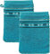 Erwin Müller Waschhandschuh, Waschlappen 2er-Pack - Achern - 500g/m² - schnell trocknend, extra saugstark - Größe 16x21 cm türkis