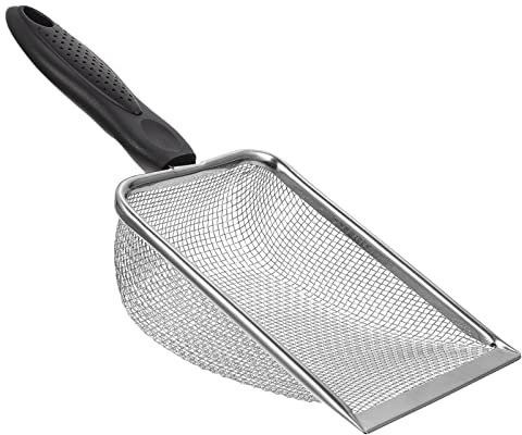 VILLCASE Stainless Steel Reptile Sand Litter Scoop, Fine Mesh Metal Reptile Litter Cleaner Scooper, Sand Substrate Scoop -ovel Easy to Clean for Sand Bedding Gecko Lizard Spider