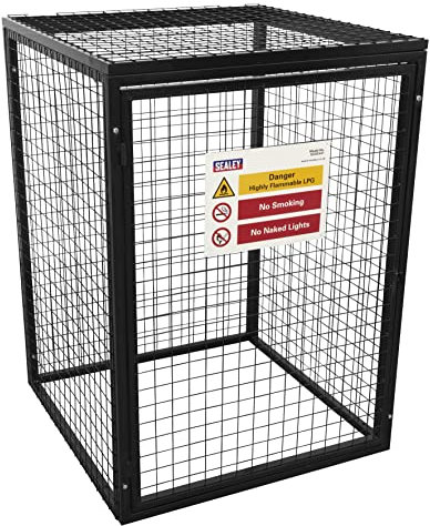 Sealey GCSC447 Gas Safety Cage-4 x 47kg Cylinders, Black