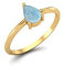 Natürlicher Larimar 6x4mm Birnenförmiger Solitärring 925 Sterling Silber Frauen Hochzeitstag Ring (Gold-Vermeil, 63)
