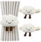 BEAUTYBIGBANG Wolken Stern Vorhanghalter 2 Stück von 1 Packung Sterne Seestern Halter mit Schnalle Vorhang Raffhalter für Weiße Wolke Kinderzimmer als Schöne Dekoration (Weiss)
