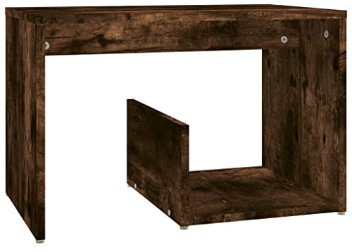 vidaXL Beistelltisch, Tisch mit viel Stauraum für Getränke Snacks, Couchtisch für Wohnzimmer, Sofatisch Flurtisch Telefontisch, Räuchereiche Holzwerkstoff