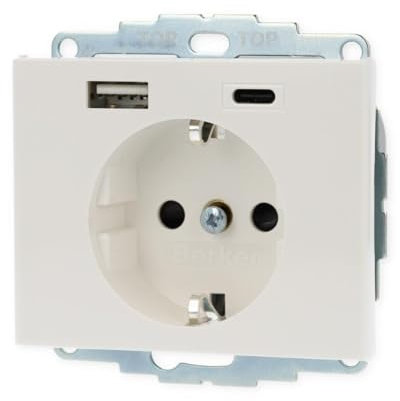 Berker Steckdose SCHUKO/USB A-C Kx pws glänzend 48047009