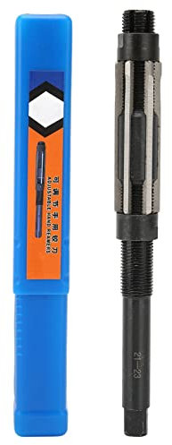 TICFOX Einstellbare Reibahle, Verstellbarer Hand Reibahle, Verstellbare Reibahle Handspannwerkzeug 6 Schneiden 64mm Länge 9SiCr 21-23mm Verstellbereich für Metall Materialien