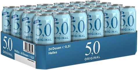 5,0 Original Helles, 24er Dosentray, EINWEG (24 x 0,5l)
