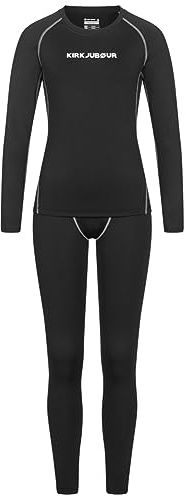 Kirkjubøur® Hafjall Damen Thermounterwäsche Thermoset 2-TLG. Langarmshirt und Lange Unterhose, Enge Passform, Funktionsunterwäsche für kalte Tage