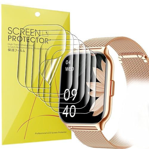 Blueshaweu 6 Pièces Protection Écran pour ZOSKVEE P95 2,01 Pouces Smartwatch- sans Bulles Haute Définition Qualité Supérieure Transparent Doux TPU Film Protection (6 packs)