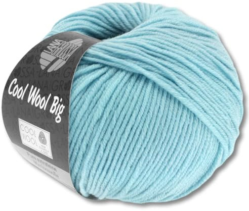 Frida's Wollhaus Lana Grossa 50g Cool Wool Big Merinowolle Wolle Garn Häkeln Stricken 24 Farben (946 | Himmelblau)