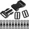 10 Stück Steckschnallen Seitliche Entriegelung Schnallen 32 mm Schnallen mit Seitlicher Freigabe Ersatzschnalle Buckle Steckverschluss Klippverschlüsse für Rucksack Gepäckgurte Zelt (Schwarz)