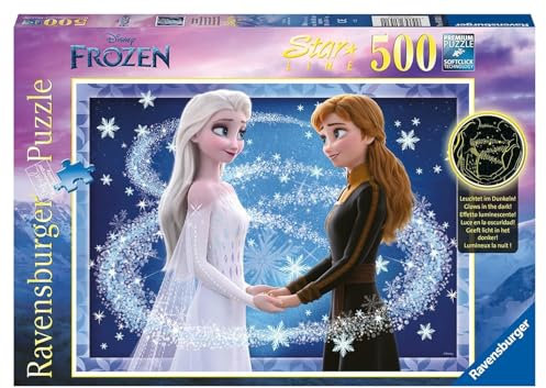 Ravensburger Puzzle 12000492 - Die Schwestern Anna und ELSA - Disneys Eiskönigin, 500 Teile Starline Puzzle für Erwachsene und Kinder ab 10 Jahren