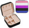 Lgbtq + Genderfluid Schmuckschatulle für Damen, PU-Leder, Reise-Schmucketui für Ringe, Ohrringe, Halsketten, Uhren, Geschenke für Mädchen, Damen, Frauen, Flagge für die Rechte des Stolzes und der