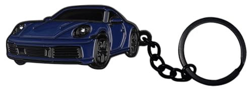 BIHEE Auto Schlüsselanhänger Mini Anhänger Kompatibel mit 911 Schönes Geschenk Metall Schlüsselanhänger für Autoschlüssel, Auto Dekorationen, Männer, Frauen, Blau