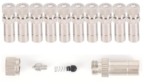 VOLWCO 10 Pezzi Antigoccia sisteme di nebulizzazione, 8MM Ugelli di nebulizzazione ad Bassa Pressione, sisteme di nebulizzazione, per l'irrigazione da Giardino e Agricoltura (Size:Orifice 0.4mm,)