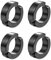 LYQNIHOB Schwarze Ohrclips aus Edelstahl - 2 Paar, ungestochene Fake Ohrringe in Hip Hop Punk Style für Männer und Frauen, Unisex Kein Piercing Ohrring Set, Machen Sie sich bereit zum Rocken!