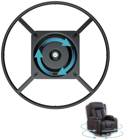 Schwerlast-Liegestuhl-Drehsockel-Set, 25,4 cm (24 Zoll) Drehplatte, Ersatzmechanismus für 360-Grad-Drehung, kompatibel mit Lazy Recliner Sofa Montage, Modell S5471 Bodenmechanismus