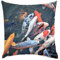 Fabulous Kissen aus weißem Samt – Koi-Bank Japan Fisch See – 40 x 40 cm – samtige Haptik – Bezug und Kissen inklusive