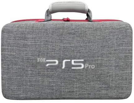 Borsa da trasporto per PS5 pro Borsa a tracolla Console Controller Accessori Custodia protettiva portatile da viaggio Borsa di stoccaggio di grande capacità Accessori da gioco (grigio Con logo)