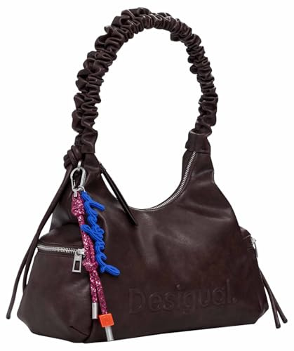 Desigual Schultertasche Montville Half Logo Shoulder Bag Chocolate dunkelbraun