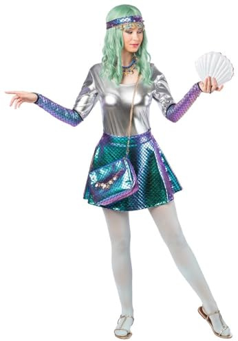 Rock Meerjungfrau lila türkis | Fischschuppen Schuppen Rock kurz | Kostüm Karneval Fasching Damen
