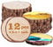 ilauke 12 pcs Rondin de Bois Deco 11-12cm sans Trou, Craft Disque Rondelles Bois Naturel Brut, pour Decoration Pyrogravure,Artisanat et Décoration de Noël et Mariage