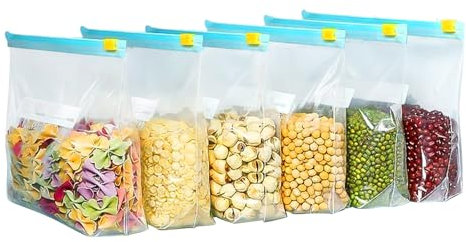 Xvbhaq 45 wiederverwendbare Gefrierbeutel, Schieberbeutel, auslaufsichere Silikon-Lebensmittelbeutel, versiegelte Aufbewahrung, verhindert Verschlechterung beim Einkochen von Mittagessen, Gemüse,