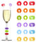 18 Stück Glasmarkierer Silikon, Glas Markierung Trinkgläser Wiederverwendbare Marker für Weingläser Champagnergläser Martinigläser und Tassen Bunte Glasmarkierung für Partys Events und Barbenutzung