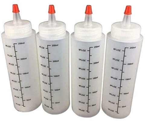 Sauce Bottle 120/250/450ml Plastic Needle-Nosed Scale Squeeze Bottle Squeezable Bottle with Leak-Proof for Kitchen Salad Sauce Squeeze Bottle for Ketchup Sauces Dressings (Color : 450ml) (120ml )
