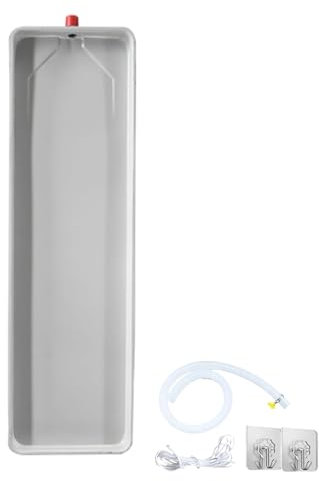YLLSMGS Bandeja Aire Acondicionado Bandeja de Goteo de Plástico con Orificio de Drenaje y Manguera para Unidades Exteriores Split(White,91x24cm/36x9in)
