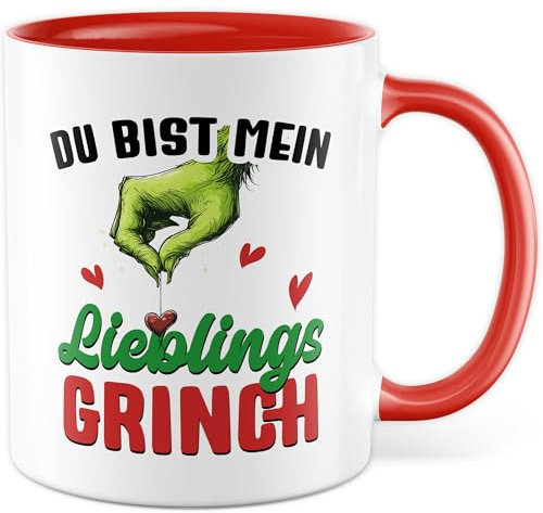 Taza Grinch regalo Du bist mein Lieblings Grinch, Kaffeasse Weihnachten Weihnachtcht Witzig Humor Geschenkidee Büro Kollege Kollegin Kaffee-Becher