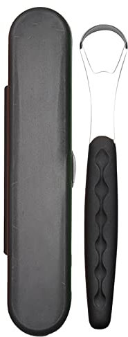 Pulizia del raschietto per lingua per adulti, raschietto per lingua per la pulizia del filtro Microdermoabrasion (nero, taglia unica)