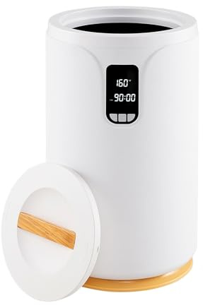 LIFEZEAL 20 L Calentador de toallas, cubo de toallas con calefacción portátil con luces LED y temporizador, seguridad infantil para 2 toallas grandes, color blanco