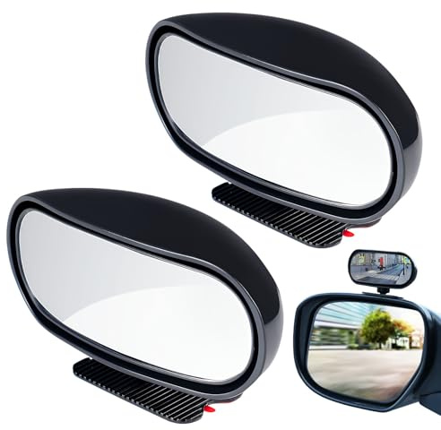 2 Pcs Blind Spot Mirrors for Cars Large Adjustable HD 360° Wide Angle Side Rear View Wing Mirror Additional Security Safety Auxiliary Lens Easy to Install for Driving Instructor Van and Universal Fit